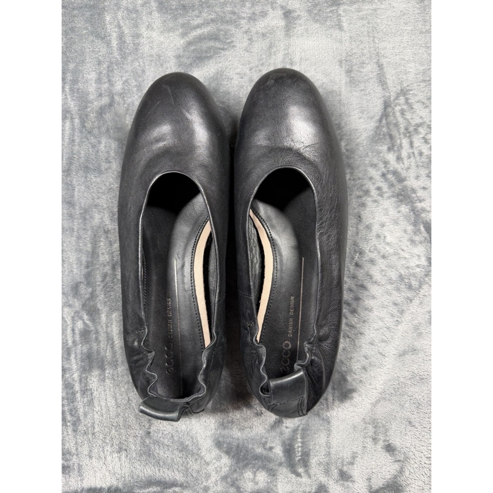 ECCO Anine Ballerina Flats Women 39 US 8-8.5 Black Leather 208063-01001
